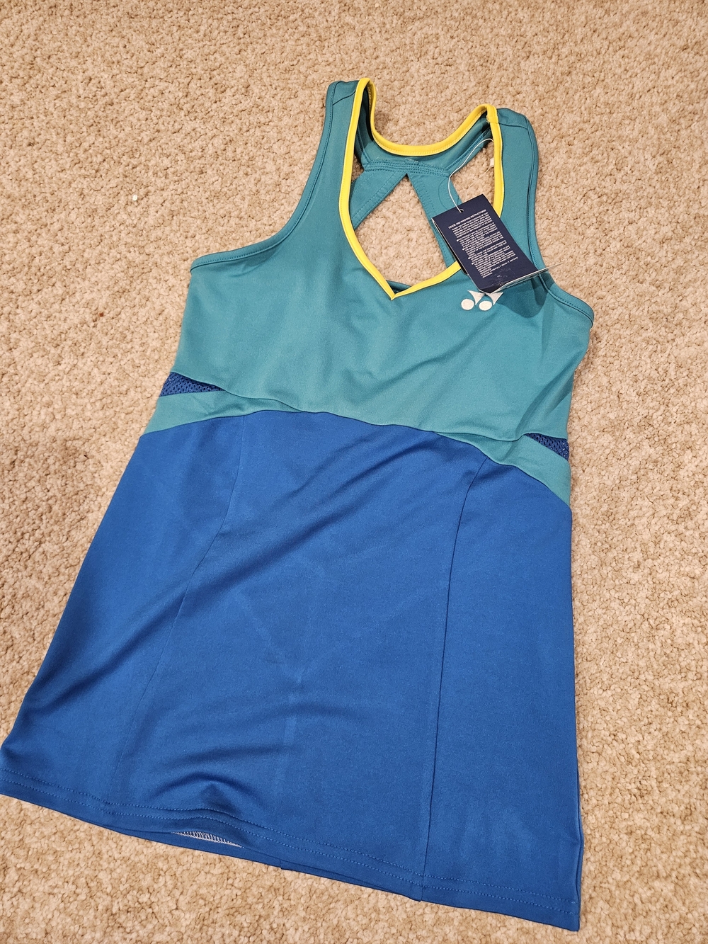 Yonex Teal, Blue & Yellow Racerback Tank Dress